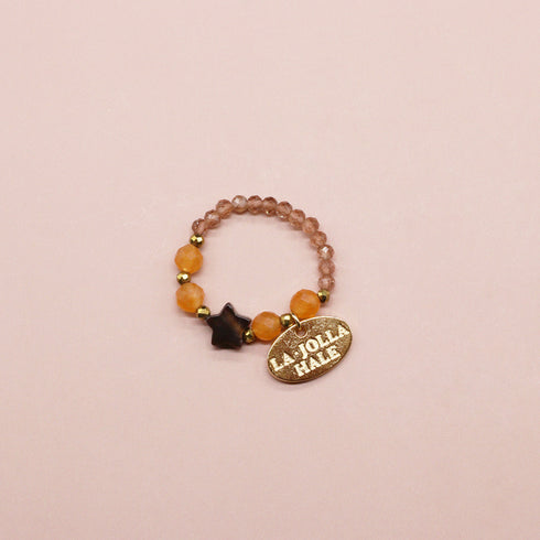 【Longing for Jaipur】オレンジアベンチュリン×マザーオブパール×アンダルサイト リング