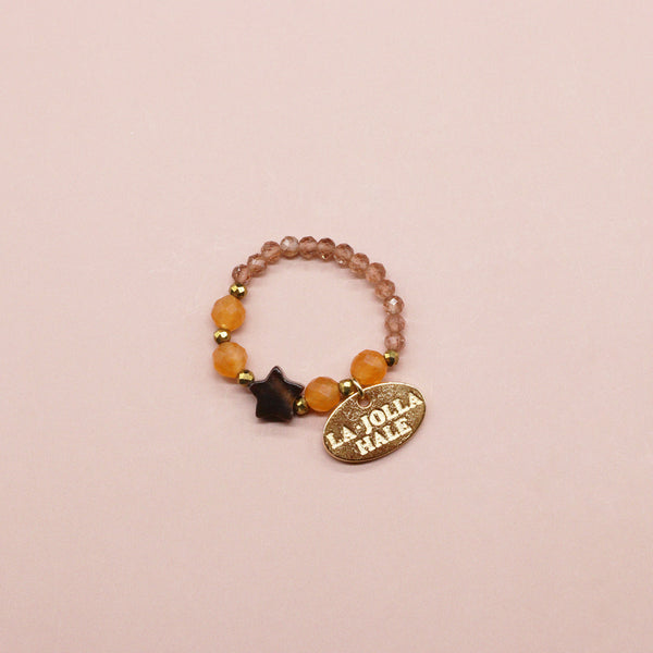 【Longing for Jaipur】オレンジアベンチュリン×マザーオブパール×アンダルサイト リング