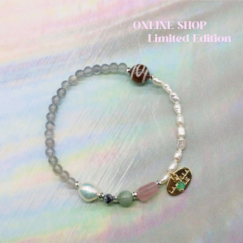 【ONLINE SHOP限定】【CLEAN UP】天地天珠×パール×ラブラドライト×ジェード ブレスレット