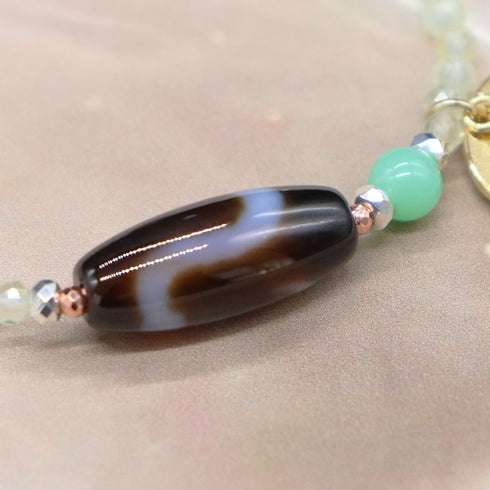 【ONLINE SHOP限定】【CLEAN UP】白蛇天珠×プレナイト×クリソプレーズ×グリーンガーネット ブレスレット