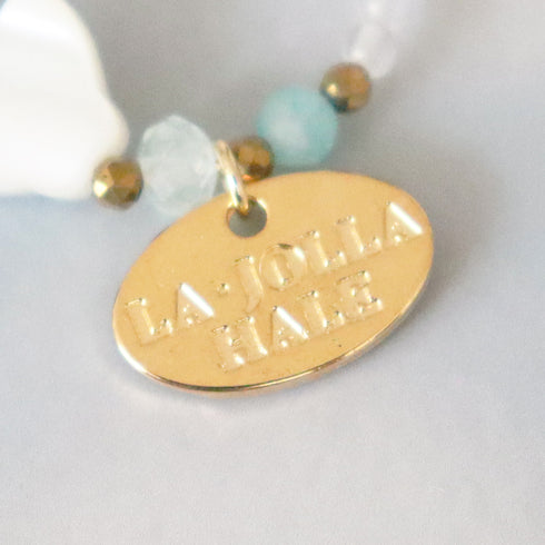 【Deep Sea Party】マザーオブパール×アクアマリン×アマゾナイトシリカ×水晶 リング