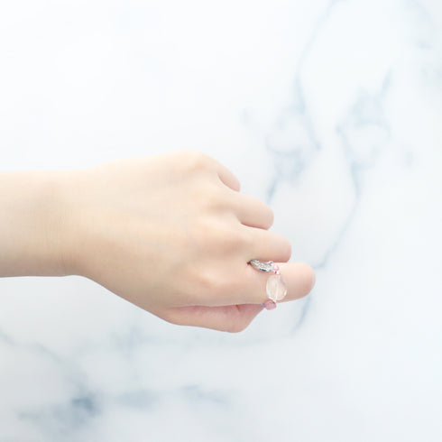 【Moon Lady Amethyst】ピンクアメシスト×水晶×ローズクォーツ×トパーズ リング