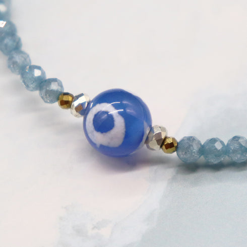 【星空碎片】三眼天珠×青金石×锆石×硅化木手链