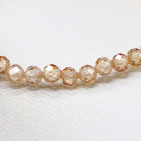 【Otsukimi Bracelet】ピンクシェル×シトリン×ジルコニア ブレスレット