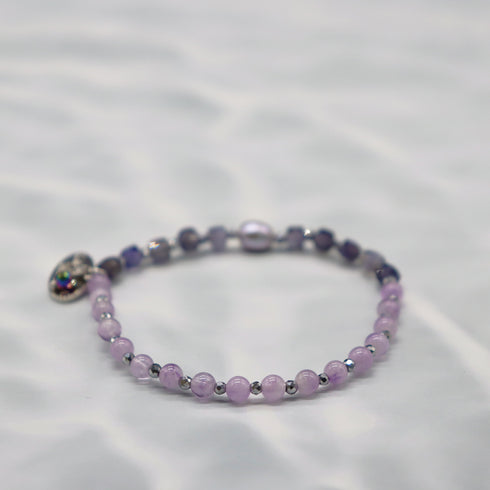 【Mermaid Teardrops】パール×アイオライト×ラベンダーアメシスト ブレスレット