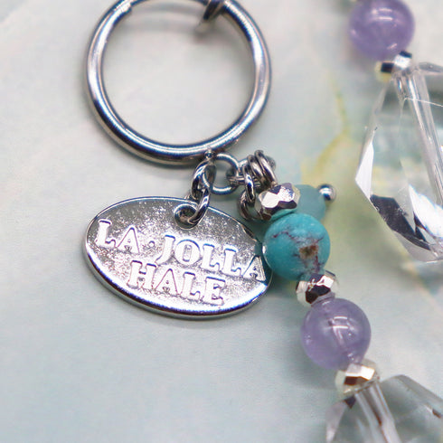 【Be Loved Turquoise】ターコイズ×水晶×タンザナイト イヤリング