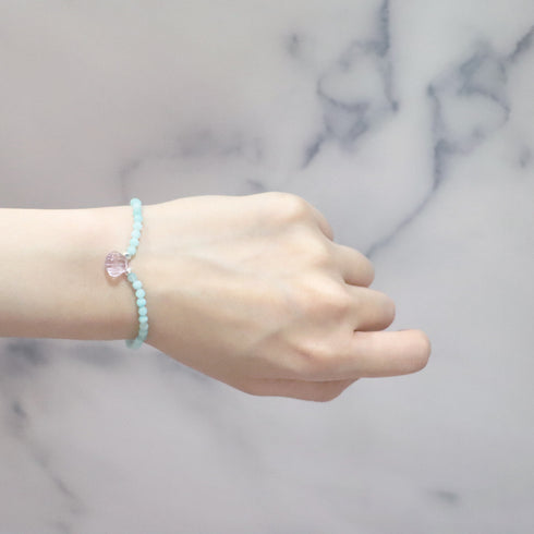 【Mermaid Teardrops】亀甲天珠×パール×水晶×アマゾナイト ブレスレット