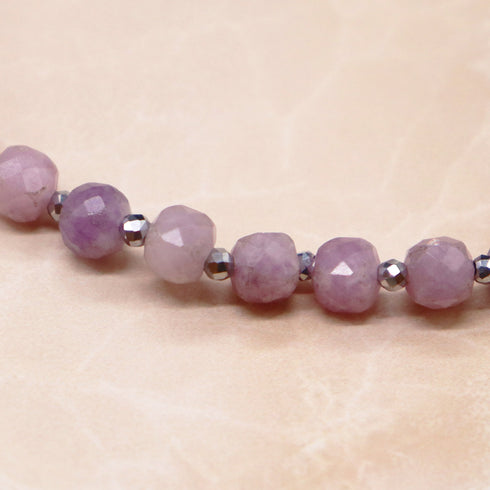 【盛开的粉色玫瑰】水波纹天珠 x 粉晶 x 锂云母手链