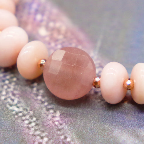 【Pink! Pink! Pink!】ピンクオパール×ピンクトパーズ×ピンクエピドート ブレスレット