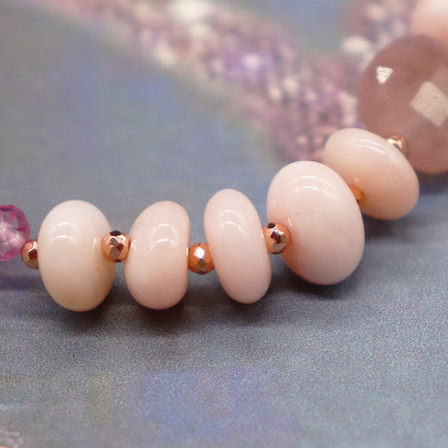 【Pink! Pink! Pink!】ピンクオパール×ピンクトパーズ×ピンクエピドート ブレスレット