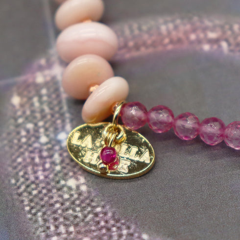 【Pink! Pink! Pink!】ピンクオパール×ピンクトパーズ×ピンクエピドート ブレスレット