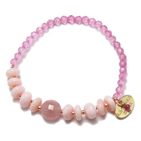 【Pink! Pink! Pink!】ピンクオパール×ピンクトパーズ×ピンクエピドート ブレスレット