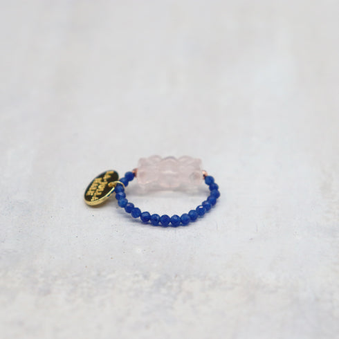 【Blooming Pink Roses】ローズクォーツ×クォーツァイト リング