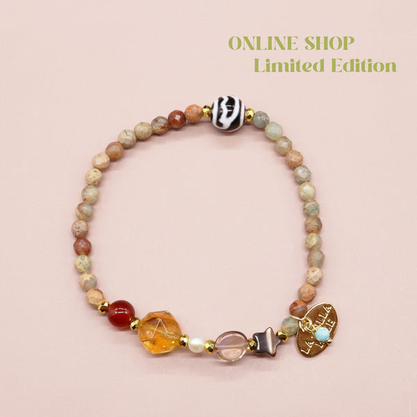 【ONLINE SHOP限定】【Like a Honey Candy】水蓮花天珠×シトリン×アメトリン ブレスレット