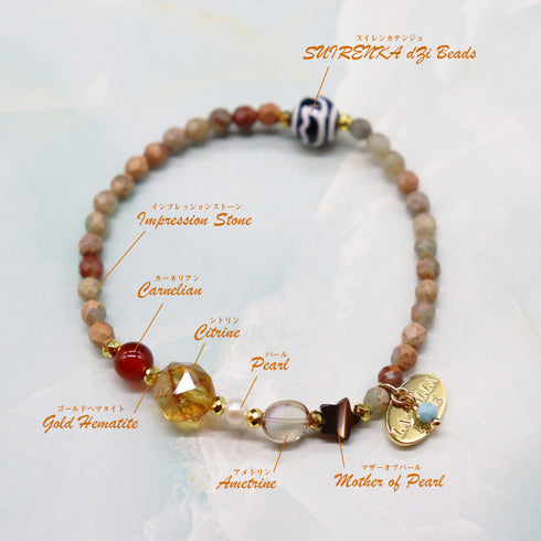 【ONLINE SHOP限定】【Like a Honey Candy】水蓮花天珠×シトリン×アメトリン ブレスレット