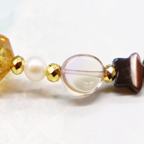 【ONLINE SHOP限定】【Like a Honey Candy】水蓮花天珠×シトリン×アメトリン ブレスレット