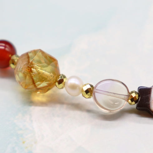 【ONLINE SHOP限定】【Like a Honey Candy】水蓮花天珠×シトリン×アメトリン ブレスレット