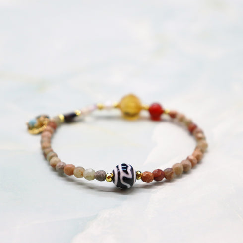 【ONLINE SHOP限定】【Like a Honey Candy】水蓮花天珠×シトリン×アメトリン ブレスレット