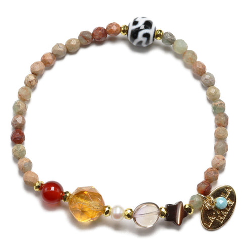 【ONLINE SHOP限定】【Like a Honey Candy】水蓮花天珠×シトリン×アメトリン ブレスレット