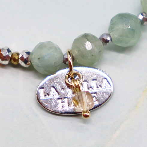 【如蜜糖般甜蜜】玳瑁天珠、黄水晶、蓝晶石、红虎眼石手链