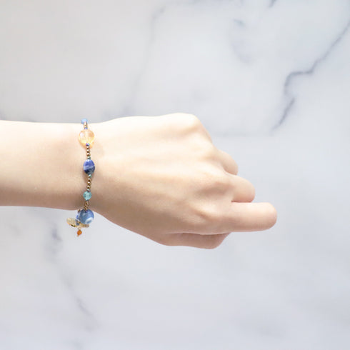 【Like a Honey Candy】三眼天珠×シトリン×アメトリン×ソーダライト× ブレスレット