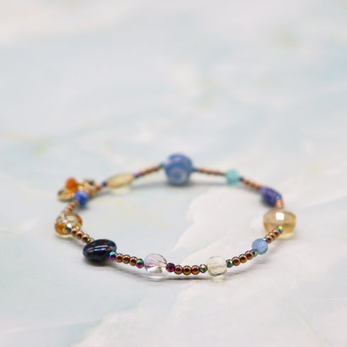 【Like a Honey Candy】三眼天珠×シトリン×アメトリン×ソーダライト× ブレスレット