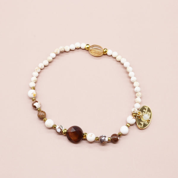 【Like a Honey Candy】シトリン×レッドタイガーアイ×ワイルドホース ブレスレット