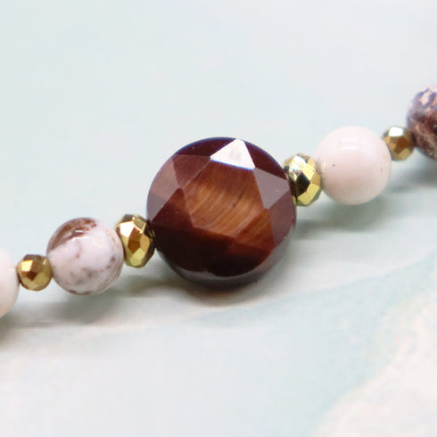 【如蜜糖般甜蜜】黄水晶 x 红虎眼石 x 野马手链