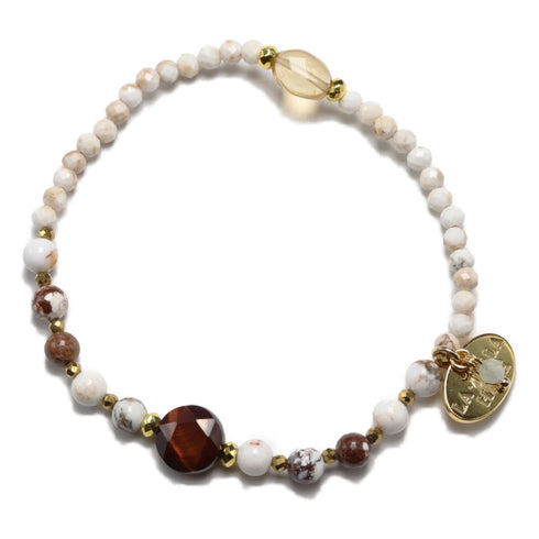 【如蜜糖般甜蜜】黄水晶 x 红虎眼石 x 野马手链