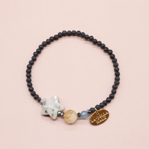 【如蜜糖般甜蜜】黄水晶 x 芝麻碧玉 x 霜玛瑙手链