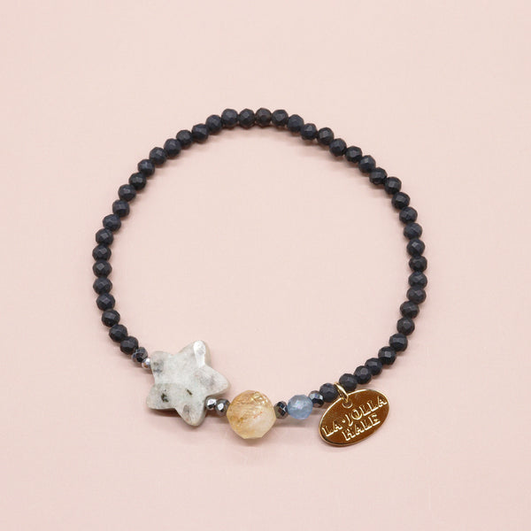 【如蜜糖般甜蜜】黄水晶 x 芝麻碧玉 x 霜玛瑙手链