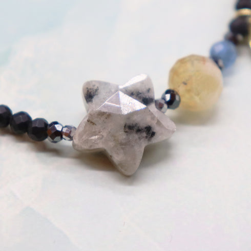 【如蜜糖般甜蜜】黄水晶 x 芝麻碧玉 x 霜玛瑙手链