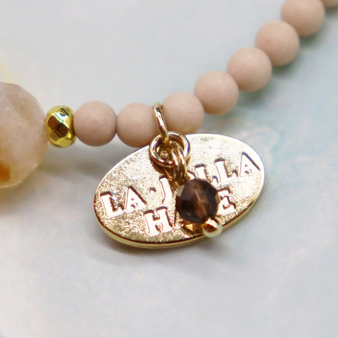 【Like a Honey Candy】シトリン×マザーオブパール×カーネリアン×タンザナイト ブレスレット