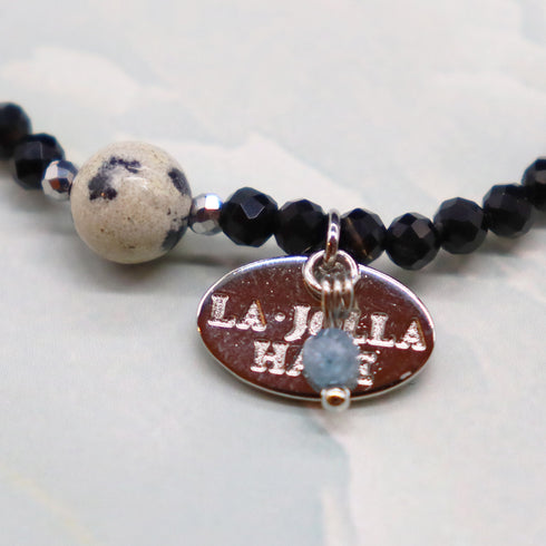 【Like a Honey Candy】シトリン×オニキス×ダルメシアンジャスパー ブレスレット