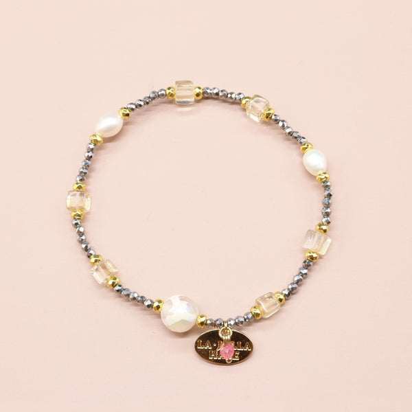 【Like a Honey Candy】亀甲天珠×シトリン×パール ブレスレット