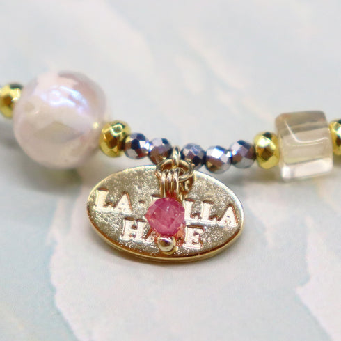 【Like a Honey Candy】亀甲天珠×シトリン×パール ブレスレット