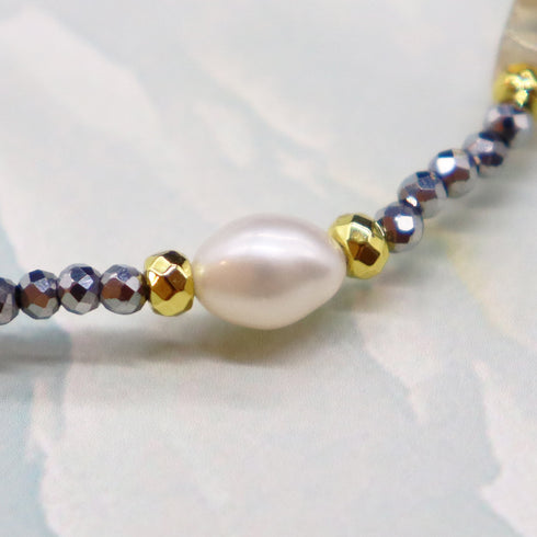 【Like a Honey Candy】亀甲天珠×シトリン×パール ブレスレット