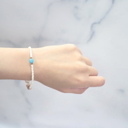 【Be Loved Turquoise】キングマンターコイズ×オレンジアベンチュリン×マグネサイト ブレスレット