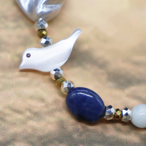 【Be Loved Turquoise】水紋天珠×ターコイズ×ホワイトシェル×ソーダライト ブレスレット