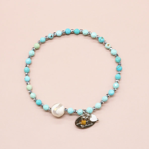 【Be Loved Turquoise】水纹天珠 x 绿松石手链