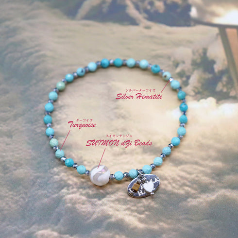 【Be Loved Turquoise】水纹天珠 x 绿松石手链