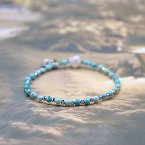 【Be Loved Turquoise】水纹天珠 x 绿松石手链