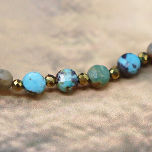 【挚爱绿松石】药师天珠 x 绿松石 x 红玉髓 x 图画碧玉手链