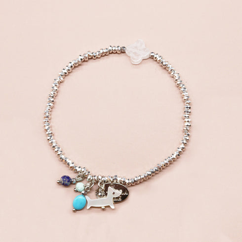 【Be Loved Turquoise】キングマンターコイズ×マザーオブパール×シルバーヘマタイト ブレスレット