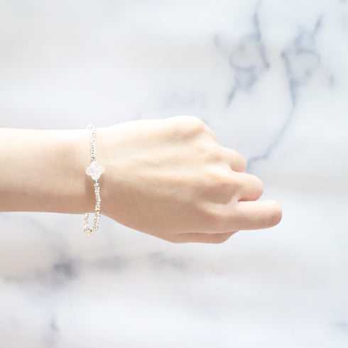 【Be Loved Turquoise】キングマンターコイズ×マザーオブパール×シルバーヘマタイト ブレスレット