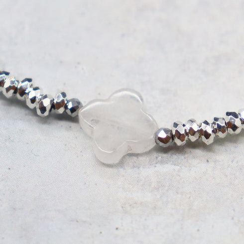 【Be Loved Turquoise】キングマンターコイズ×マザーオブパール×シルバーヘマタイト ブレスレット