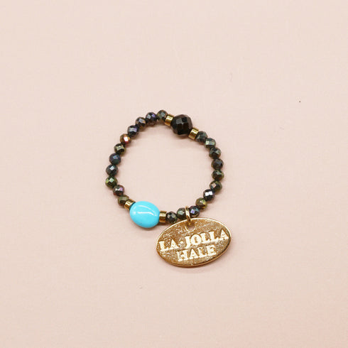 【Be Loved Turquoise】キングマンターコイズ×オニキス×ブラックスピネル リング