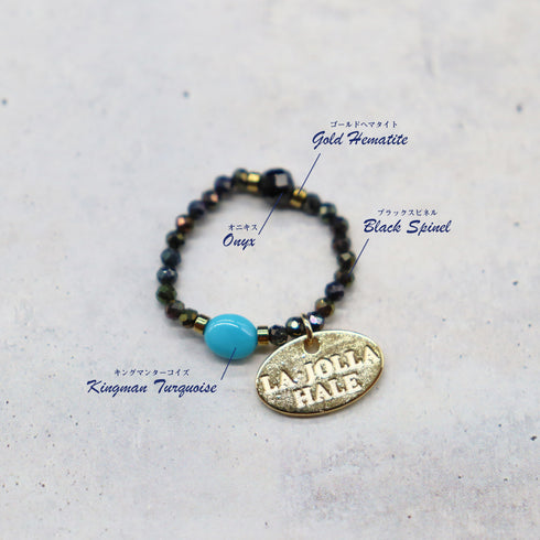 【Be Loved Turquoise】キングマンターコイズ×オニキス×ブラックスピネル リング