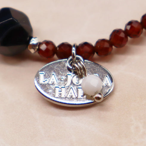 【Open the Jewelry Box!】オレンジガーネット×オニキス×ジルコニア ブレスレット