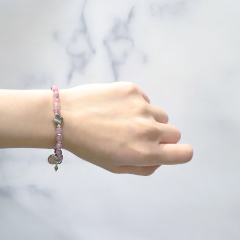 【Open the Jewelry Box!】ガーネット×ピンクトルマリンインシリカ×マザーオブパール ブレスレット